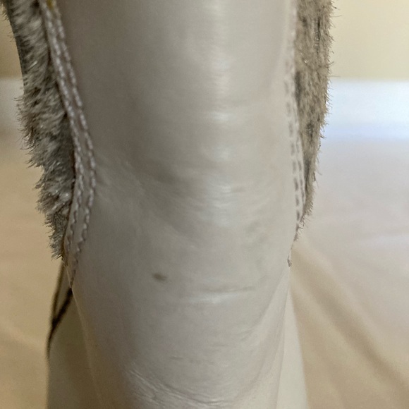 Para Raio White Silver Leather Pointed Toe Brazilian Cowgirl Boots Women's 10M - Picture 14 of 16